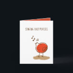 Messy Little Bird Singing Your Praises Thank You Card<br><div class="desc">Messy little red bird "singing your praises" thank you card.</div>