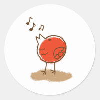 Messy Little Red Bird Singing Music
