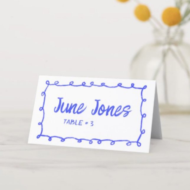 Messy Loops Doodle Handmade Bar Bat Mitzvah Place Card (Messy Loops Doodle Handmade Bar Bat Mitzvah Place Card
)