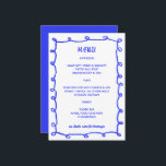 Messy Loops Hand Drawn Custom Bar Bat Mitzvah Menu<br><div class="desc">Perfect menu card for a bat mitzvah, bar mitzvah or other Jewish celebration! Hand made messy brushstroke loops frame for you on the front side! FULLY CUSTOMIZABLE! Click on “Personalise” above to edit the text. Click "edit using design tool" to adjust the fonts, colours and placements and to delete the...</div>