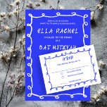 Messy Loops Hand Drawn Custom Bar Bat Mitzvah RSVP Card<br><div class="desc">Perfect RSVP CARDS to include for a bat mitzvah, bar mitzvah or other Jewish celebration! Hand made messy brushstroke loops frame for you on the front side! FULLY CUSTOMIZABLE! Click on “Personalise” above to edit the text. Click "edit using design tool" to adjust the fonts, colours and placements and to...</div>