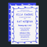 Messy Loops Hand Drawn Custom QR Bar Bat Mitzvah Invitation<br><div class="desc">Perfect card to announce a bat mitzvah, bar mitzvah or other Jewish celebration! Hand made messy brushstroke loops frame for you on the front side! FULLY CUSTOMIZABLE! Click on “Personalise” above to edit the text and add your link to the QR code. Click "edit using design tool" to adjust the...</div>