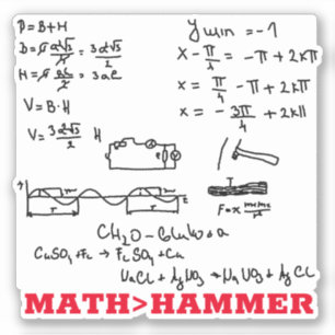 Messy math equation nerdy math greater than hammer