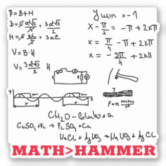 Messy math equation nerdy math greater than hammer