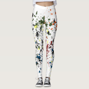 Messy Paint Splatters Modern Abstract for Artists Leggings
