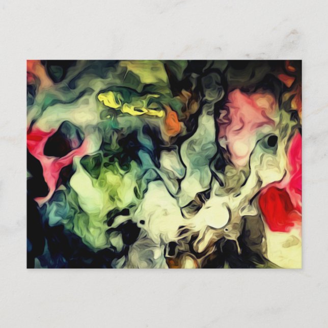 Messy Palette Cool Abstract Pattern Postcard (Front)