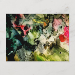 Messy Palette Cool Abstract Pattern Postcard