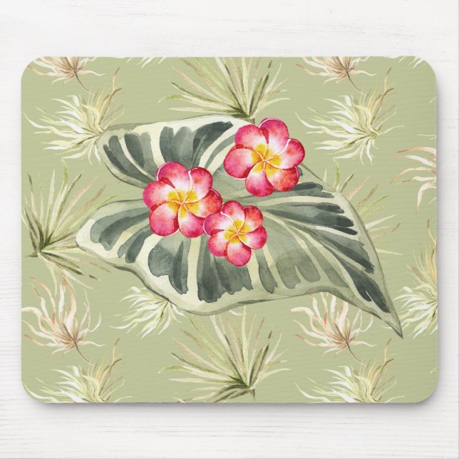 Messy Palm Tri-Colour with Photos Mouse Pad (Front)