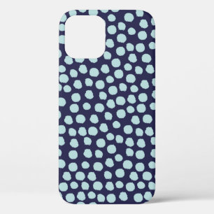 Messy polka dots, trendy ink pattern. iPhone 12 case
