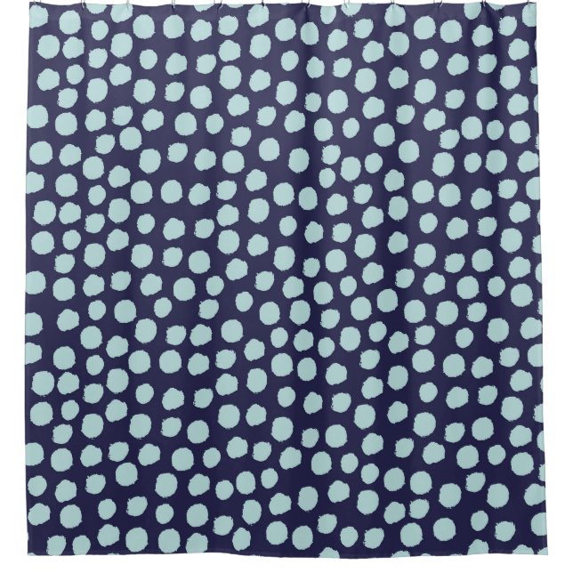 Messy polka dots, trendy ink pattern. shower curtain (Front)