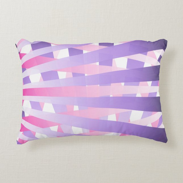 Messy Purple and Pink Gradient Sunburst Stripes Decorative Cushion (Front)