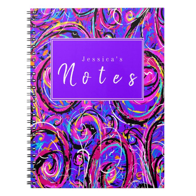 Messy Thing Called Life Abstract Art Swirls  Notebook (Front)