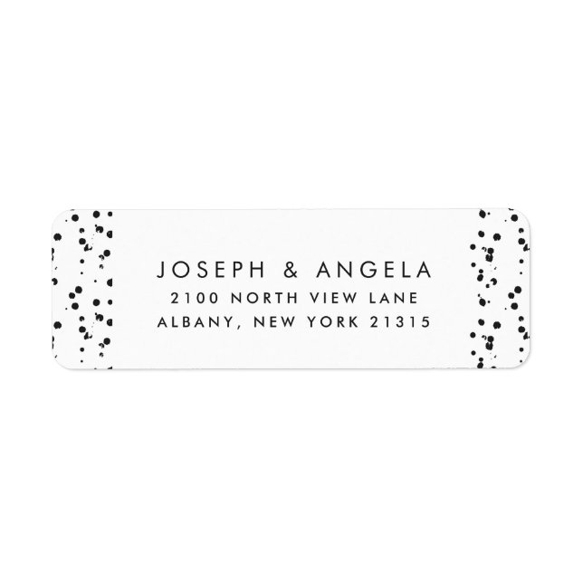 Messy Tiny Inky Spots Wedding Return Address Label (Front)