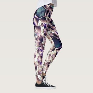 Messy virtual flower in gradient tones leggings