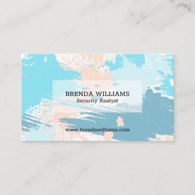 Messy watercolors brushstrokes business card (Front)