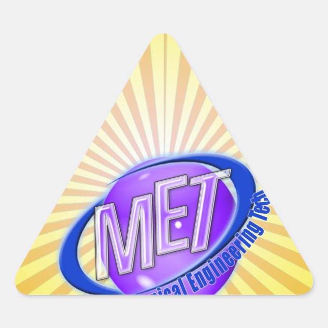 MET ORB SWOOSH LOGO MECHANCIAL ENGINEER TECH TRIANGLE STICKER (Front)