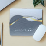 Metal 3-D look Calligraphy Gold Monogram Wave  Mouse Pad<br><div class="desc">This design may be personalised in the area provided by changing the photo and/or text. Or it can be customised by clicking Personalise this Template and then choosing the click to customise further option and delete or change the colour of the background, add text, change the text colour or style,...</div>