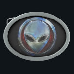 Metal Alien Head 03 Belt Buckle<br><div class="desc">A Metalic Alien Head design.</div>