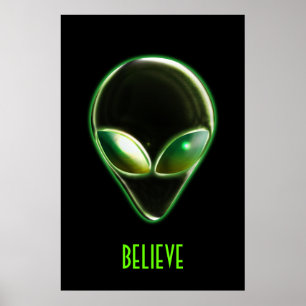 Metal Alien Head 04 Poster