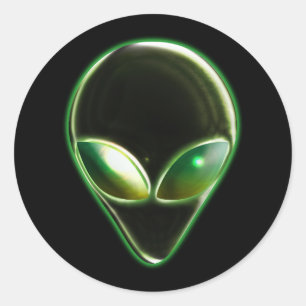 Metal Alien Head 04 Sticker