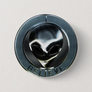 Metal Alien Head 05 Button