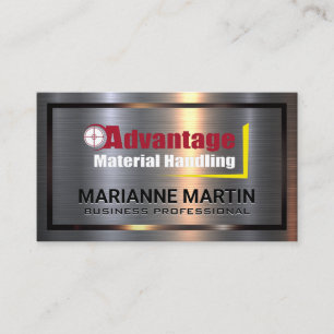 Metal Aluminium Advantage Material Handling Business Card