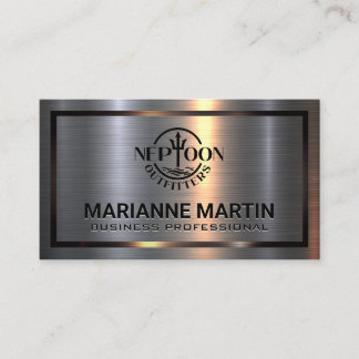 Metal Aluminium Brushed | Metallic Border Business Card