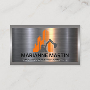 Metal Aluminium   Construction Building Icon Business Card