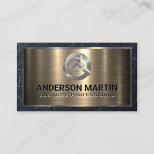 Metal Aluminium Metallic Real Estate Logo Business Card