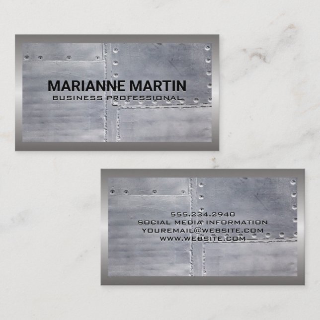 Metal Aluminium | Sheet Metal Rivets Business Card (Front/Back)
