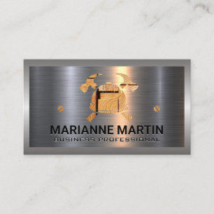 Metal Aluminium Silver Brushed   Bull Dozer Busine Business Card