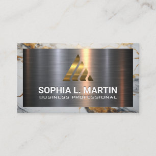 Metal Aluminium Silver Brushed   Gold Marble Business Card