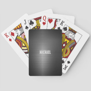Metal Aluminium Silver Brushed Personalised Playing Cards