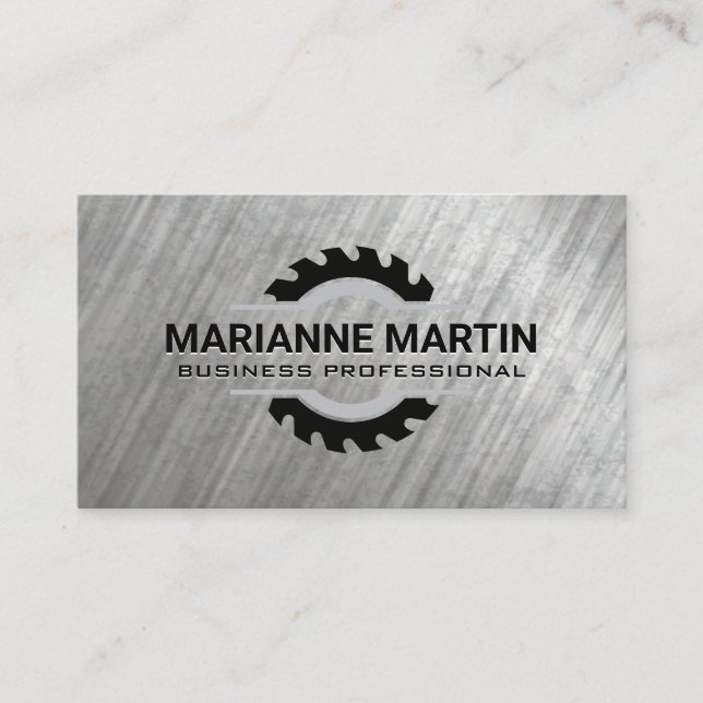 Metal Aluminium Silver | Saw Blade Business Card (Front)