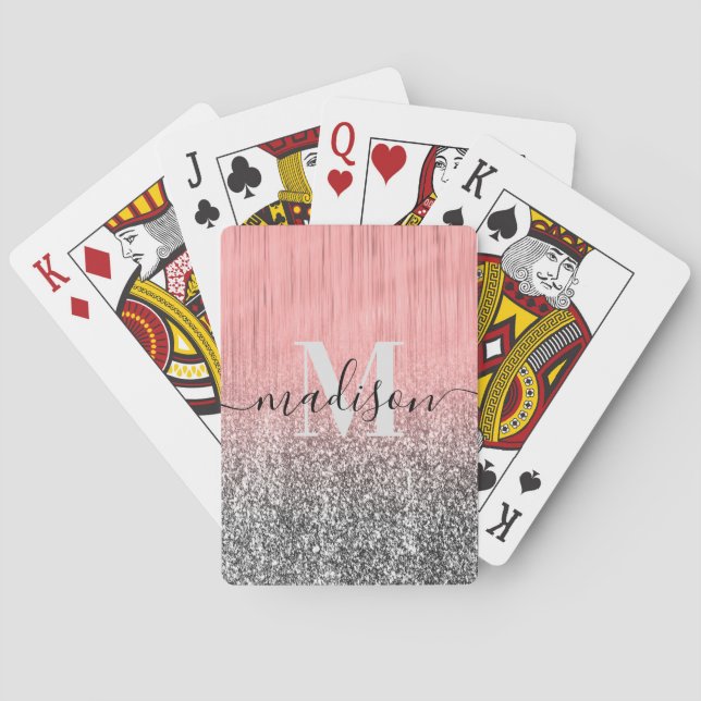 Metal and Glitter Playing Cards (Back)
