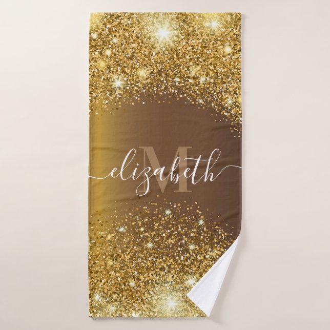 Metal and Golden Glitter Bath Towel (Bath Towel)