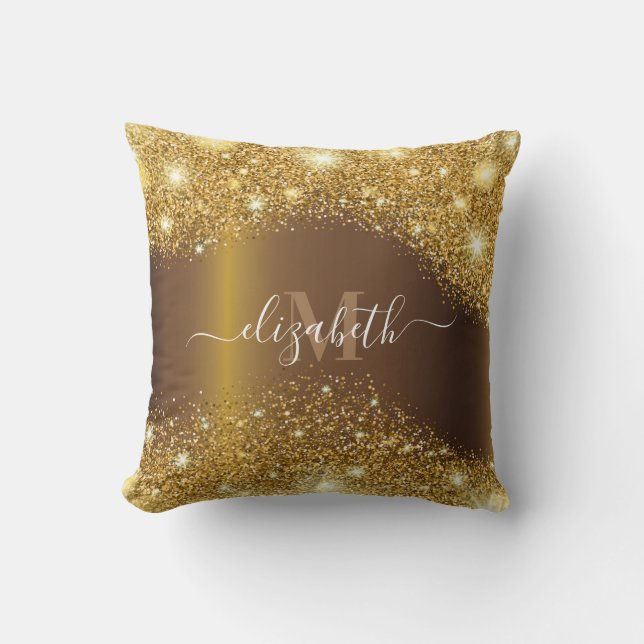 Metal and Golden Glitter Cushion (Front)