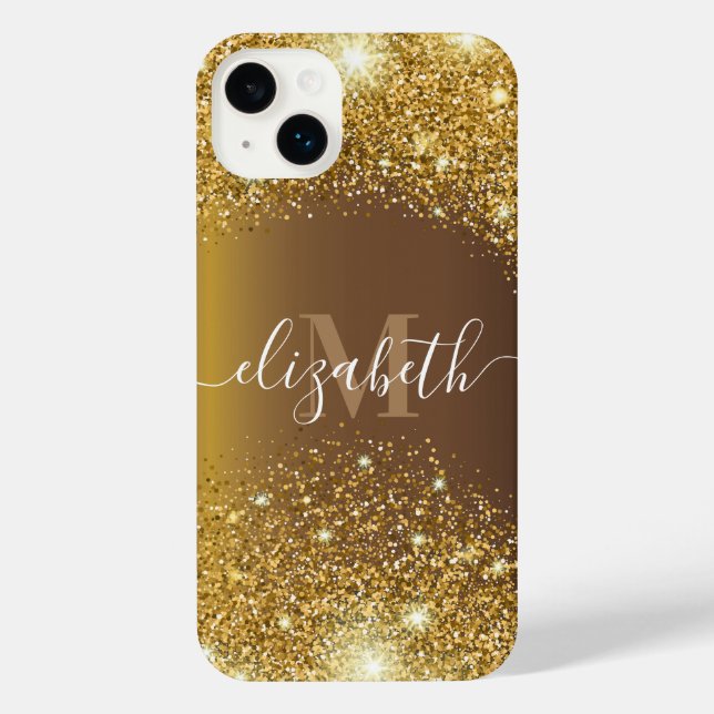 Metal and Golden Glitter iPhone Case (Back)