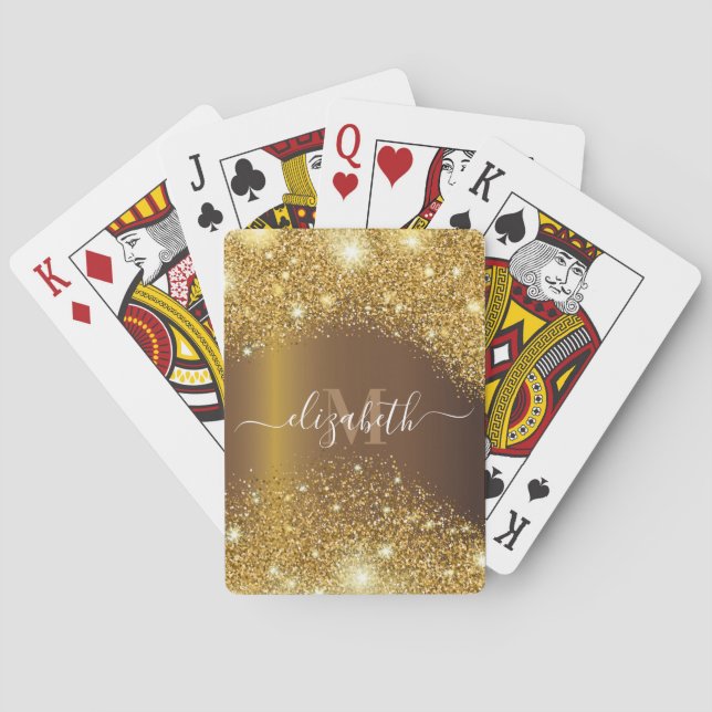 Metal and Golden Glitter Playing Cards (Back)