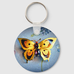 Metal and Jewel Butterfly Key Ring