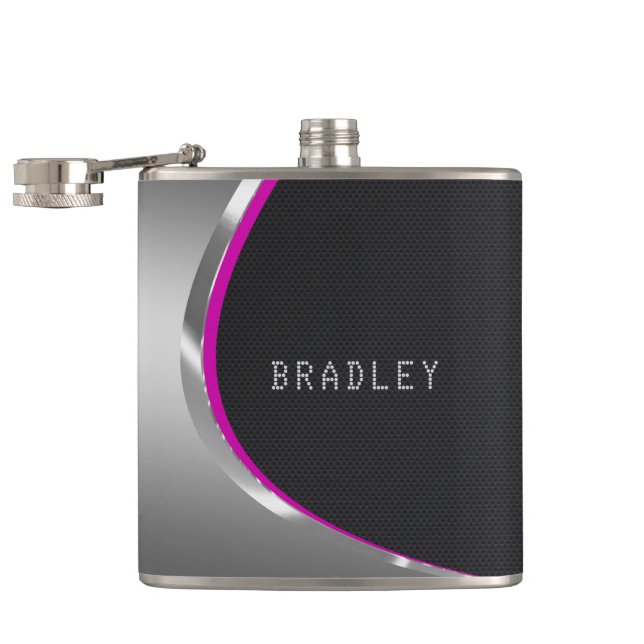 Metal And Perforated Hip Flask (Opened)