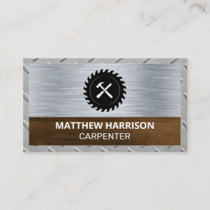 Metal and Wood   Carpentry Logo Business Card