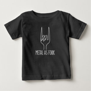 Metal as Fork Funny Rock On Kitchen Design Baby T-Shirt