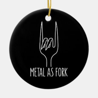 Metal as Fork Funny Rock On Kitchen Design Ceramic Ornament