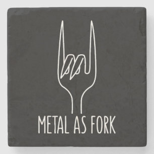 Metal as Fork Funny Rock On Kitchen Design Stone Coaster