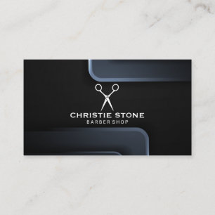 Metal Background Scissors Business Card