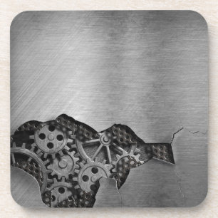 Metal background with mechanical damage coaster