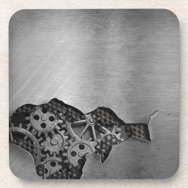 Metal background with mechanical damage coaster (Front)