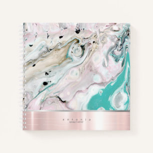 Metal Band on Watercolor Abstract Rose Gold ID803 Notebook