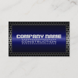 Metal Border Construction Elegant Steel Look #22 Business Card